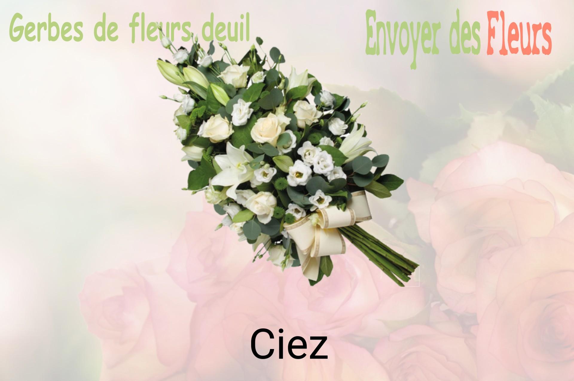Gerbe de fleurs de deuil livrée à Ciez